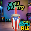 Puerto Rican Conga Straw Toppers - 3MF File