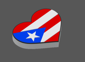 Puerto Rican Flag Heart Pop Can Opener - 3MF File