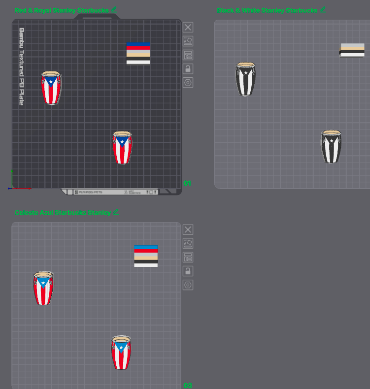 Puerto Rican Conga Straw Toppers - 3MF File